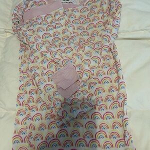 Rainbow Print Kids Little Sleepies Pajamas 9/10